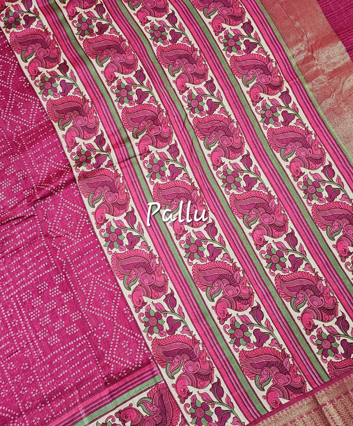 Pure Chanderi Butter Silk - Dark Pink