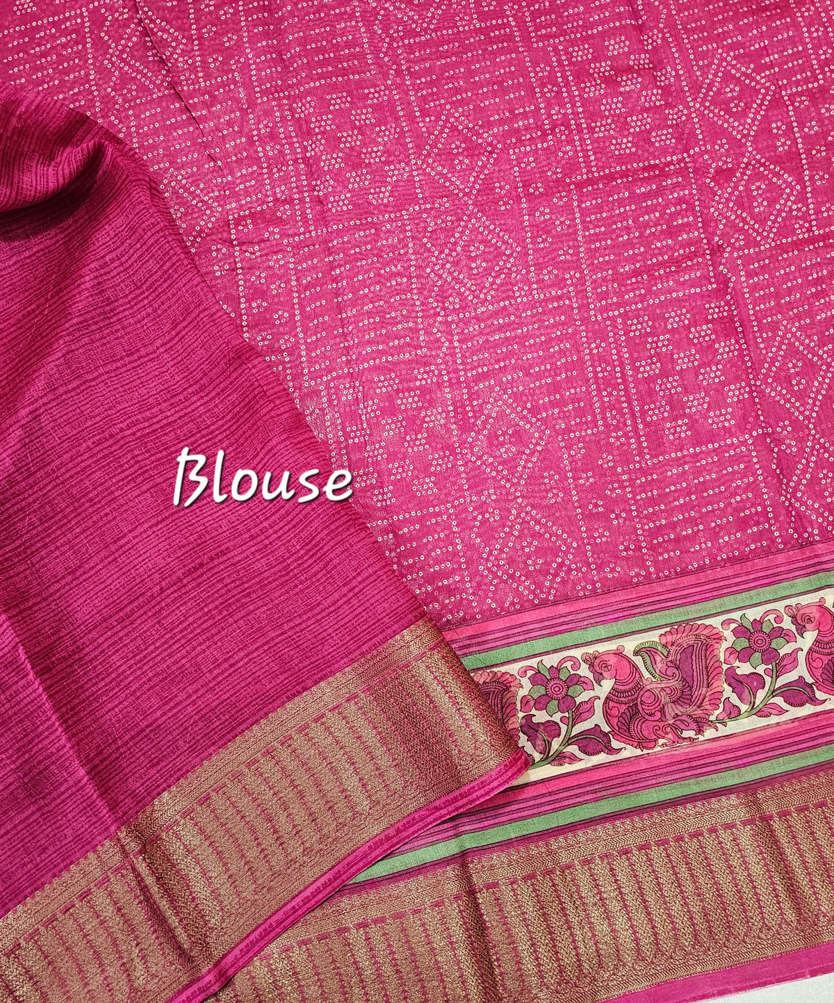 Pure Chanderi Butter Silk - Dark Pink
