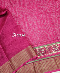 Pure Chanderi Butter Silk - Dark Pink