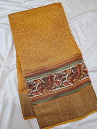 Pure Chanderi Butter Silk - Yellow