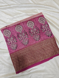 Pure Chanderi Butter Silk - Pink