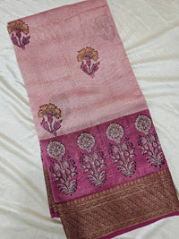 Pure Chanderi Butter Silk - Pink