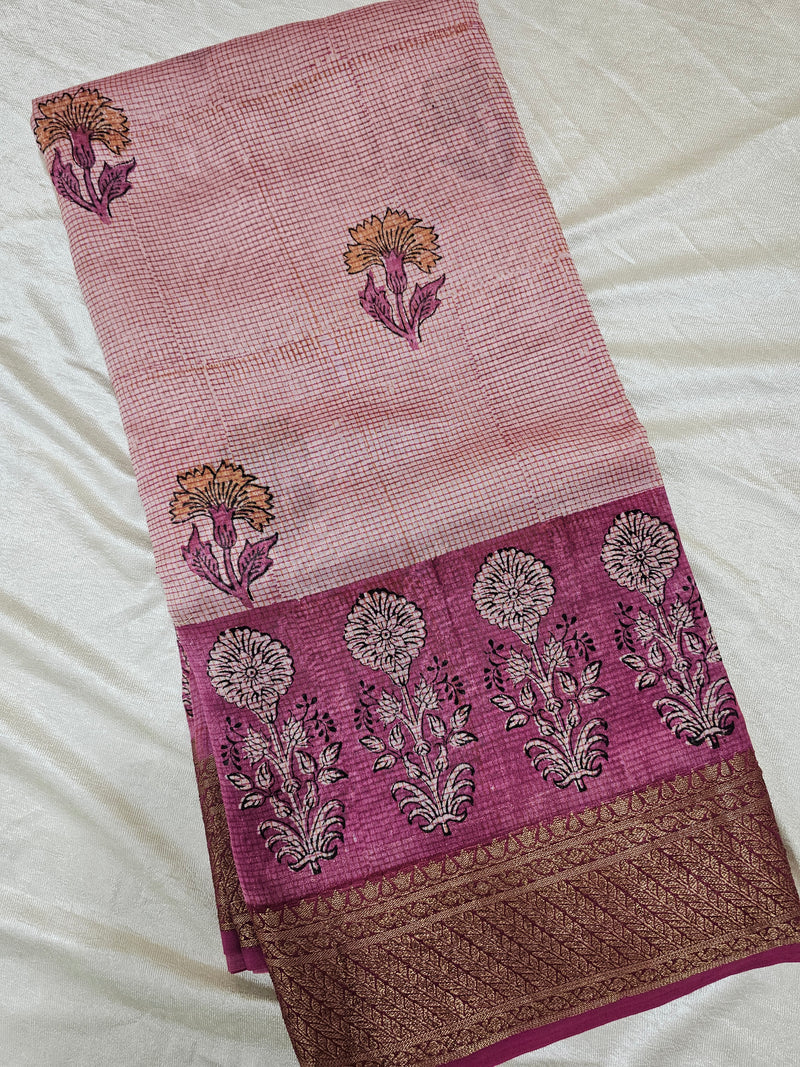 Pure Chanderi Butter Silk - Pink