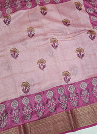 Pure Chanderi Butter Silk - Pink