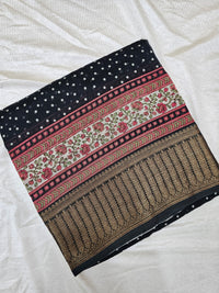 Pure Chanderi Butter Silk - Black