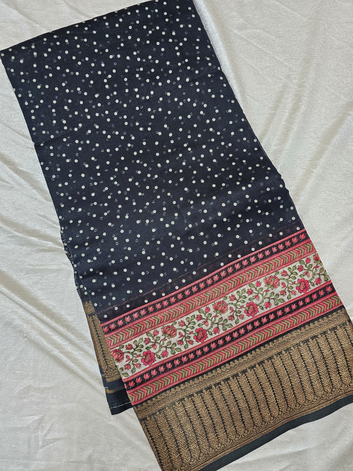 Pure Chanderi Butter Silk - Black