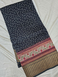Pure Chanderi Butter Silk - Black