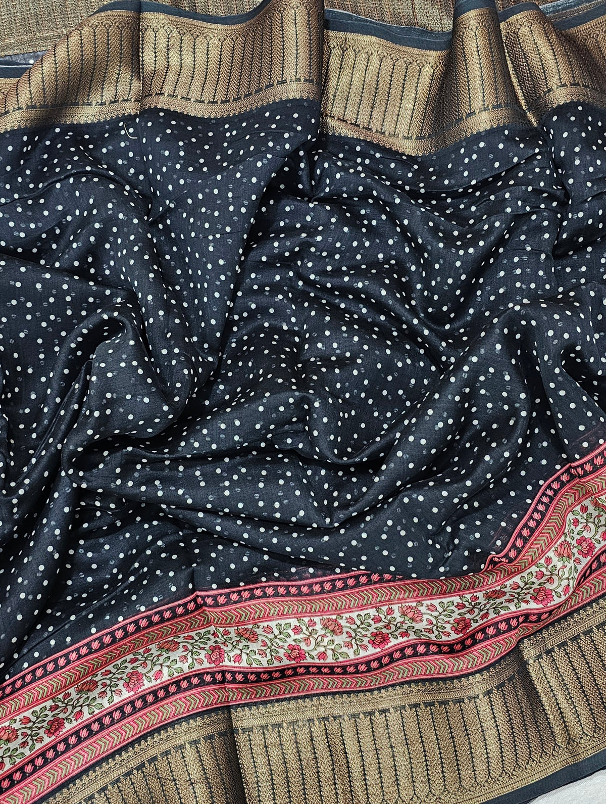 Pure Chanderi Butter Silk - Black