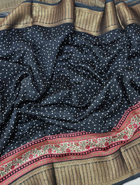 Pure Chanderi Butter Silk - Black