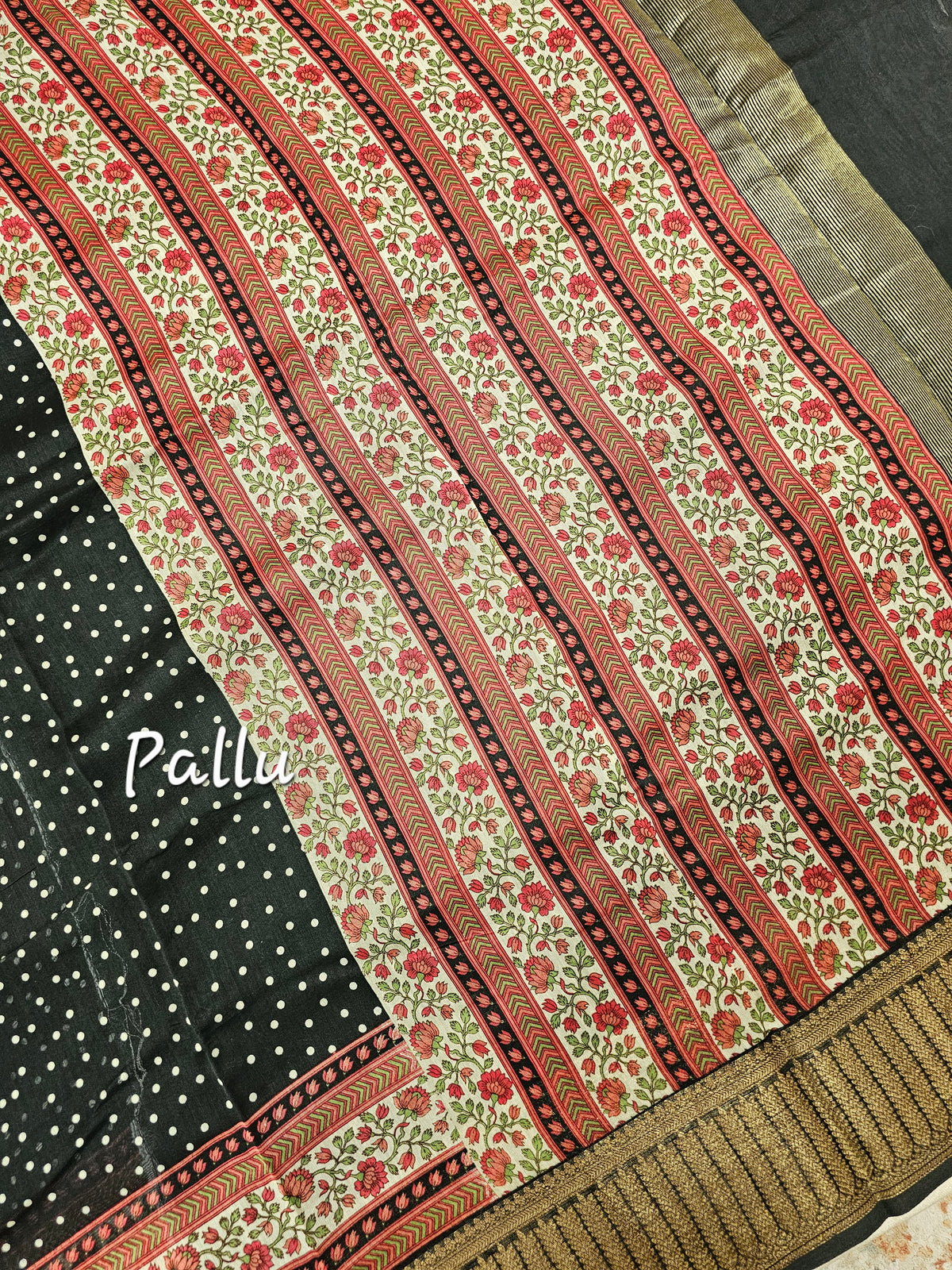 Pure Chanderi Butter Silk - Black
