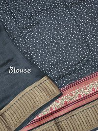 Pure Chanderi Butter Silk - Black