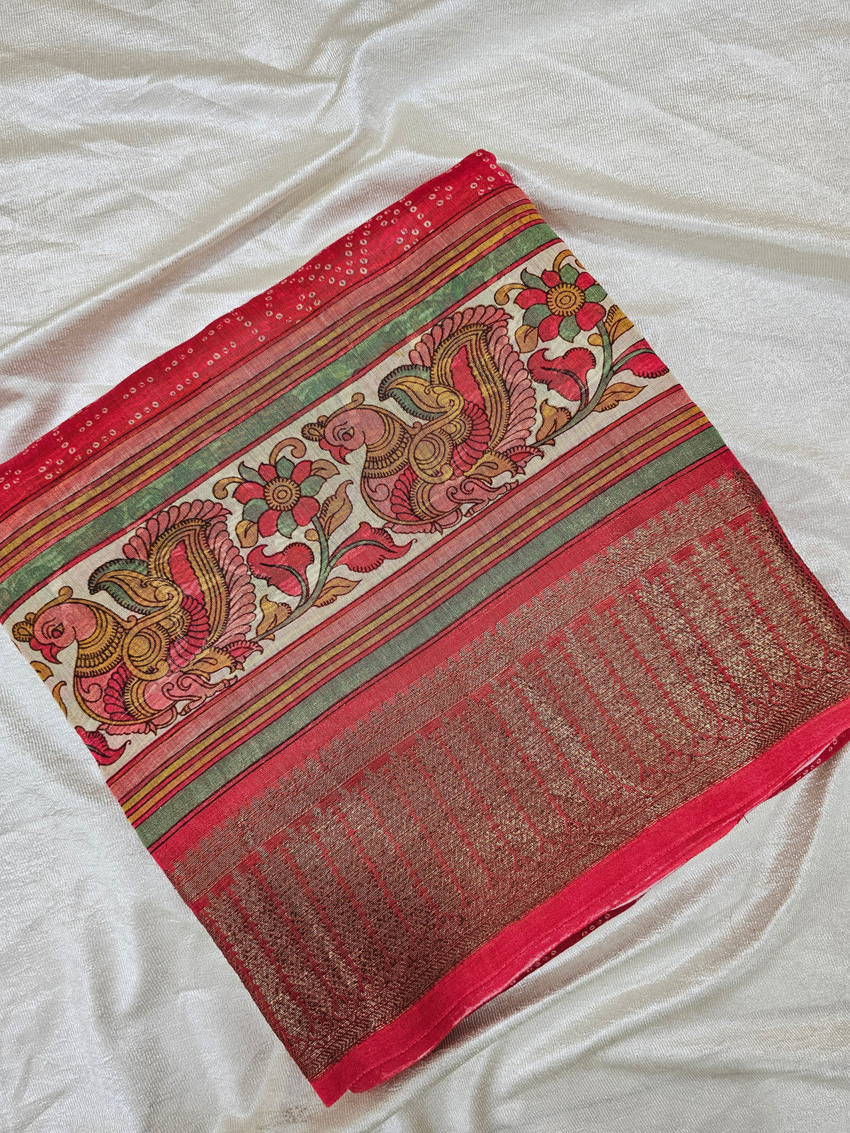 Pure Chanderi Butter Silk - Red