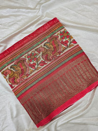 Pure Chanderi Butter Silk - Red