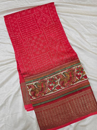 Pure Chanderi Butter Silk - Red