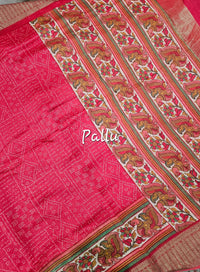 Pure Chanderi Butter Silk - Red