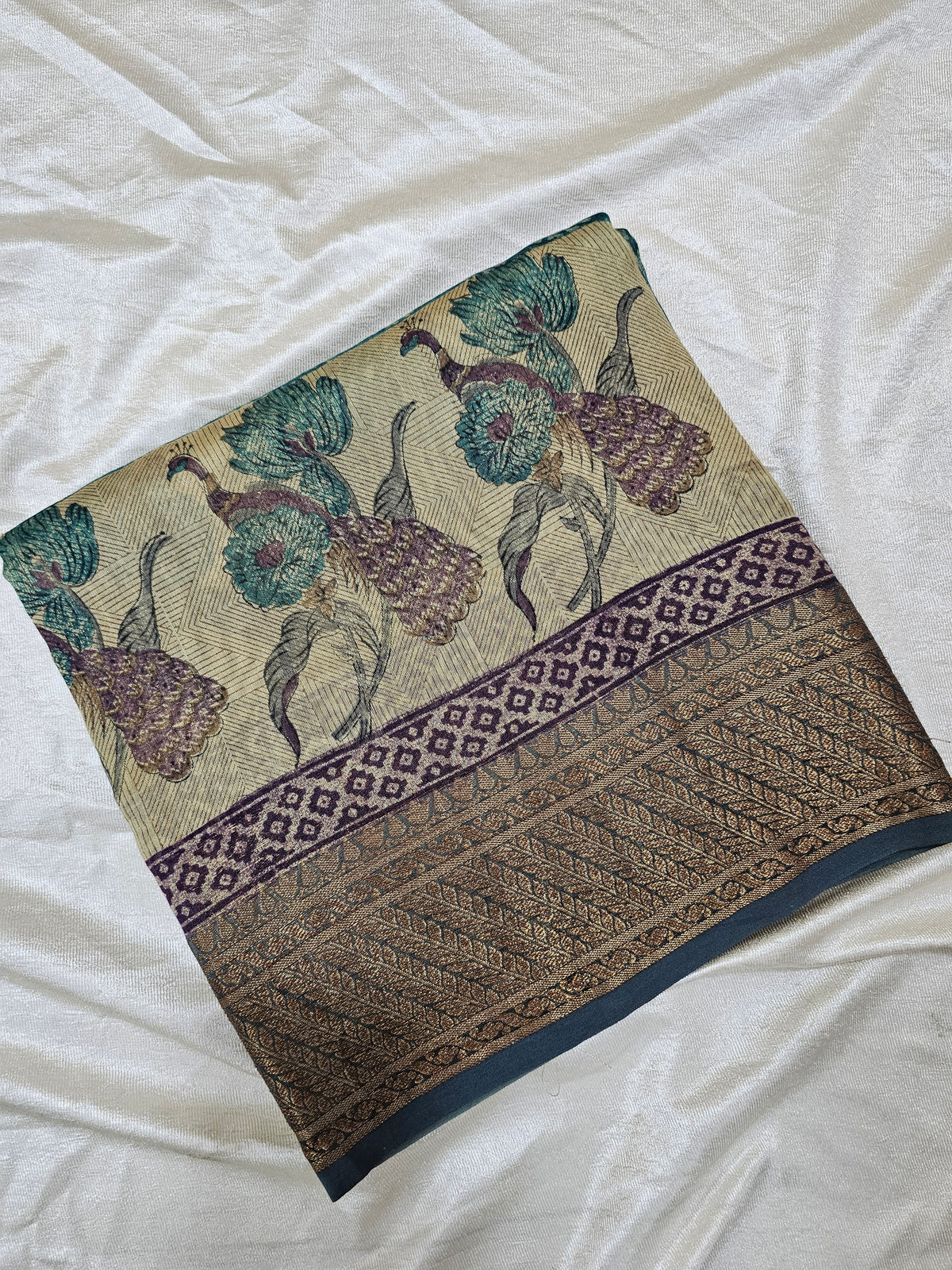 Pure Chanderi Butter Silk - Sea Green