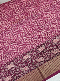 Pure Chanderi Butter Silk - Magenta Pink