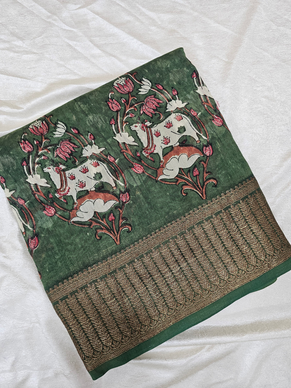 Pure Chanderi Butter Silk - Green