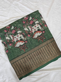 Pure Chanderi Butter Silk - Green