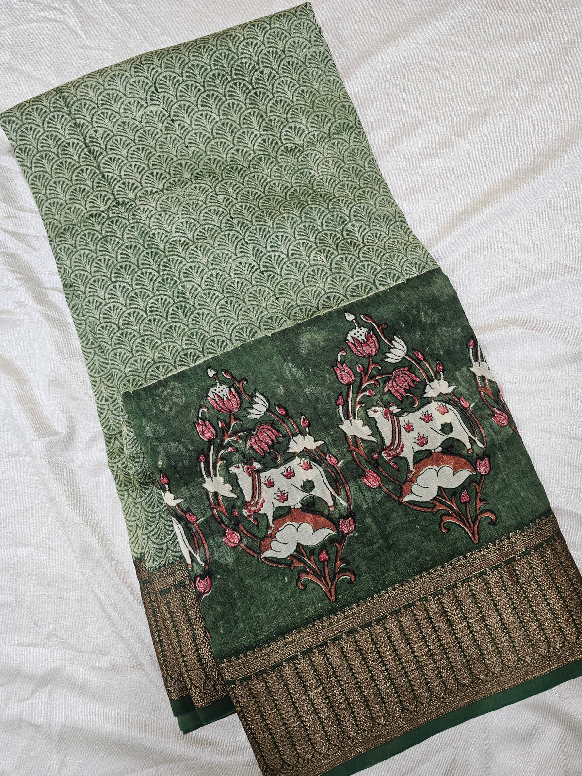 Pure Chanderi Butter Silk - Green