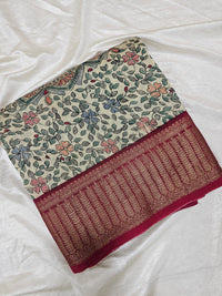 Pure Chanderi Butter Silk - Dark Red