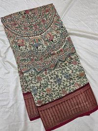 Pure Chanderi Butter Silk - Dark Red