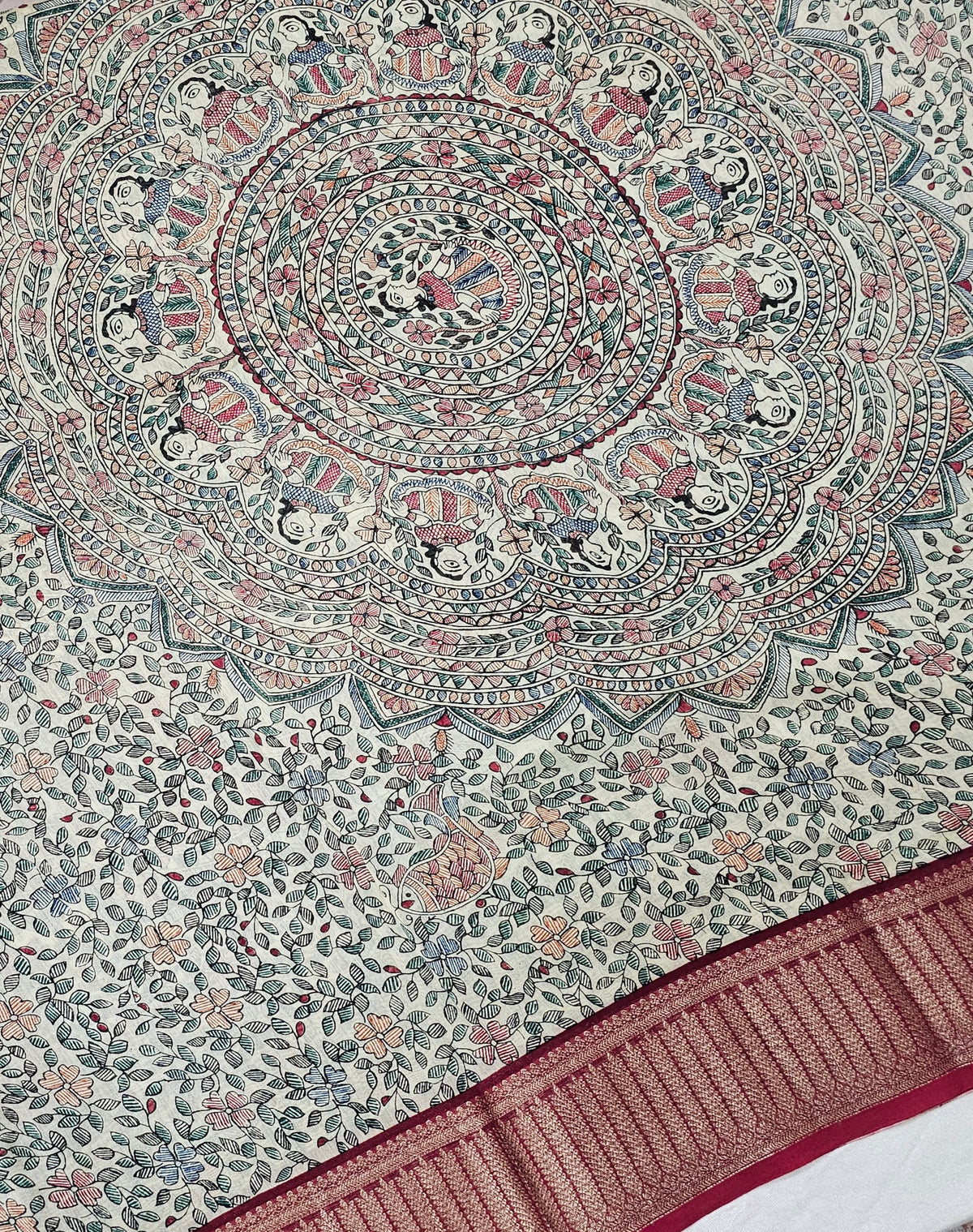 Pure Chanderi Butter Silk - Dark Red