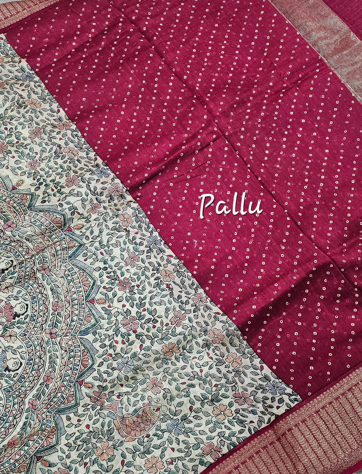 Pure Chanderi Butter Silk - Dark Red