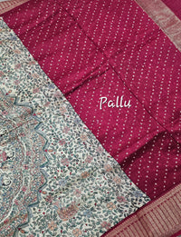 Pure Chanderi Butter Silk - Dark Red