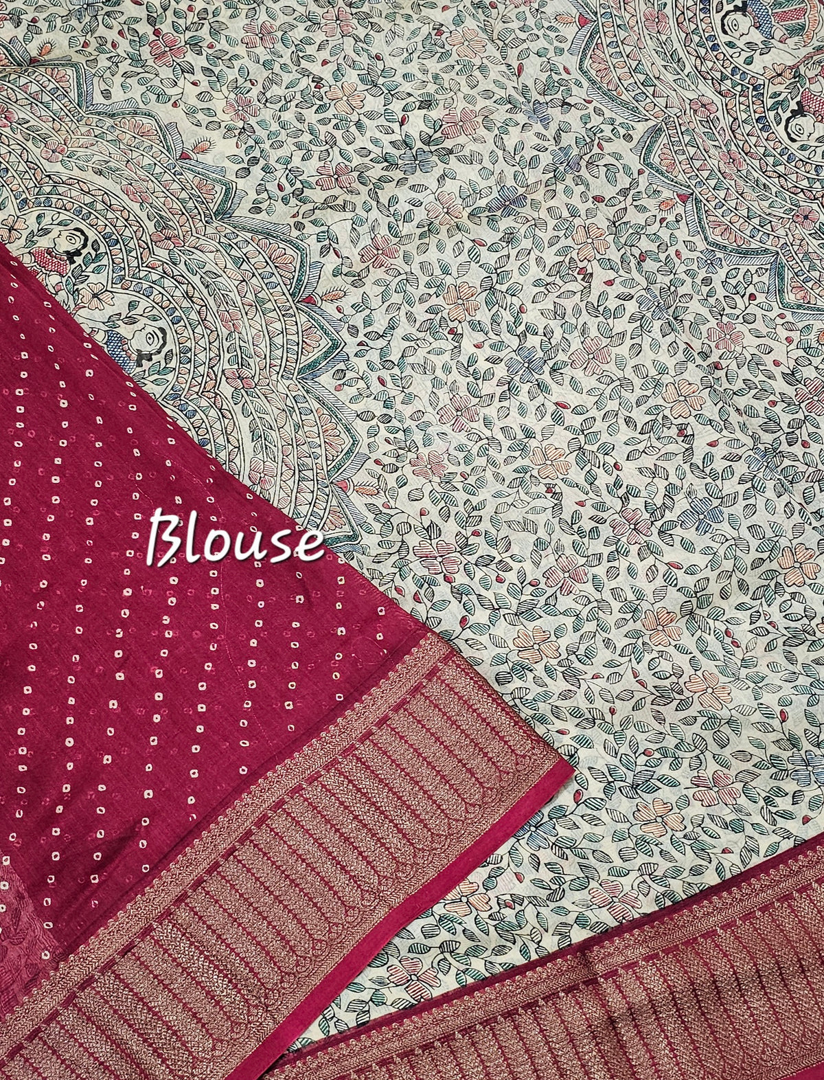 Pure Chanderi Butter Silk - Dark Red