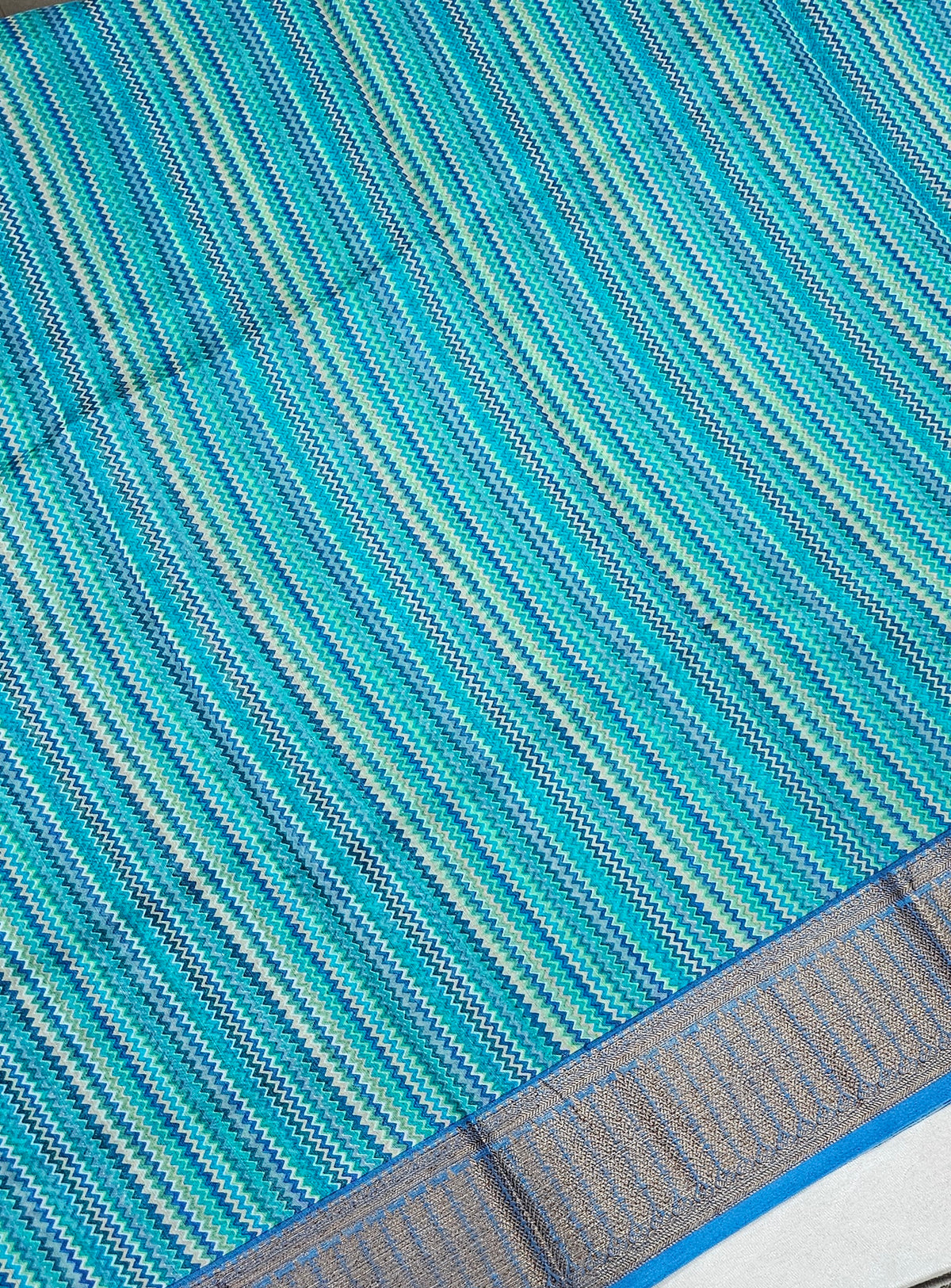 Pure Chanderi Butter Silk - Blue