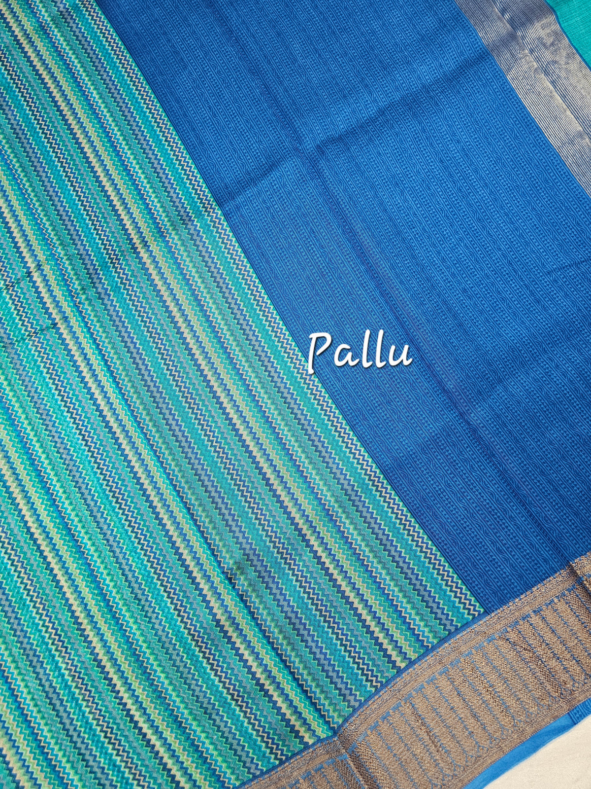 Pure Chanderi Butter Silk - Blue