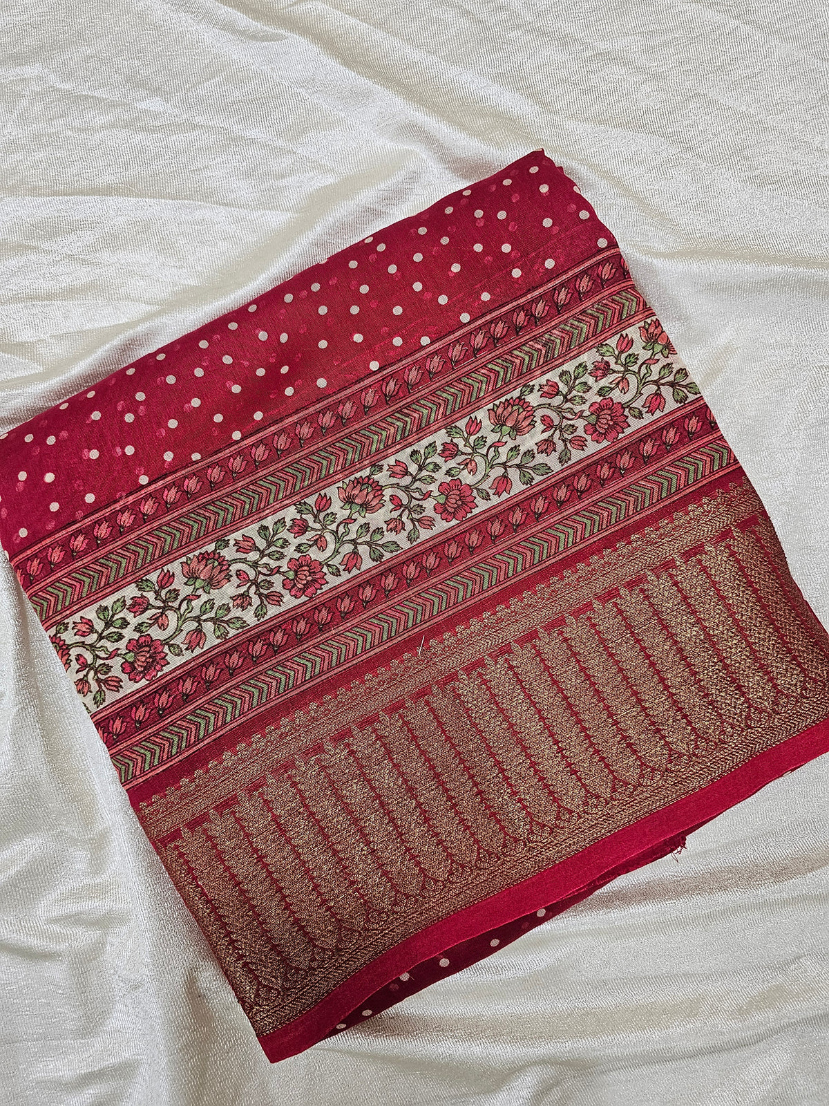Pure Chanderi Butter Silk - Red