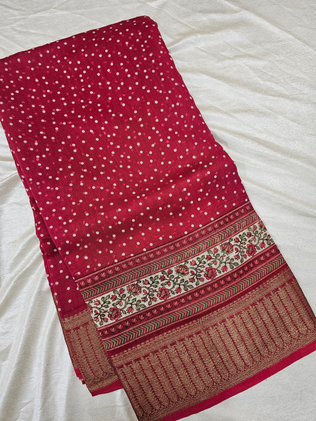 Pure Chanderi Butter Silk - Red