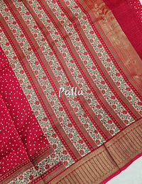 Pure Chanderi Butter Silk - Red