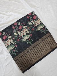 Pure Chanderi Butter Silk - Elephant Grey