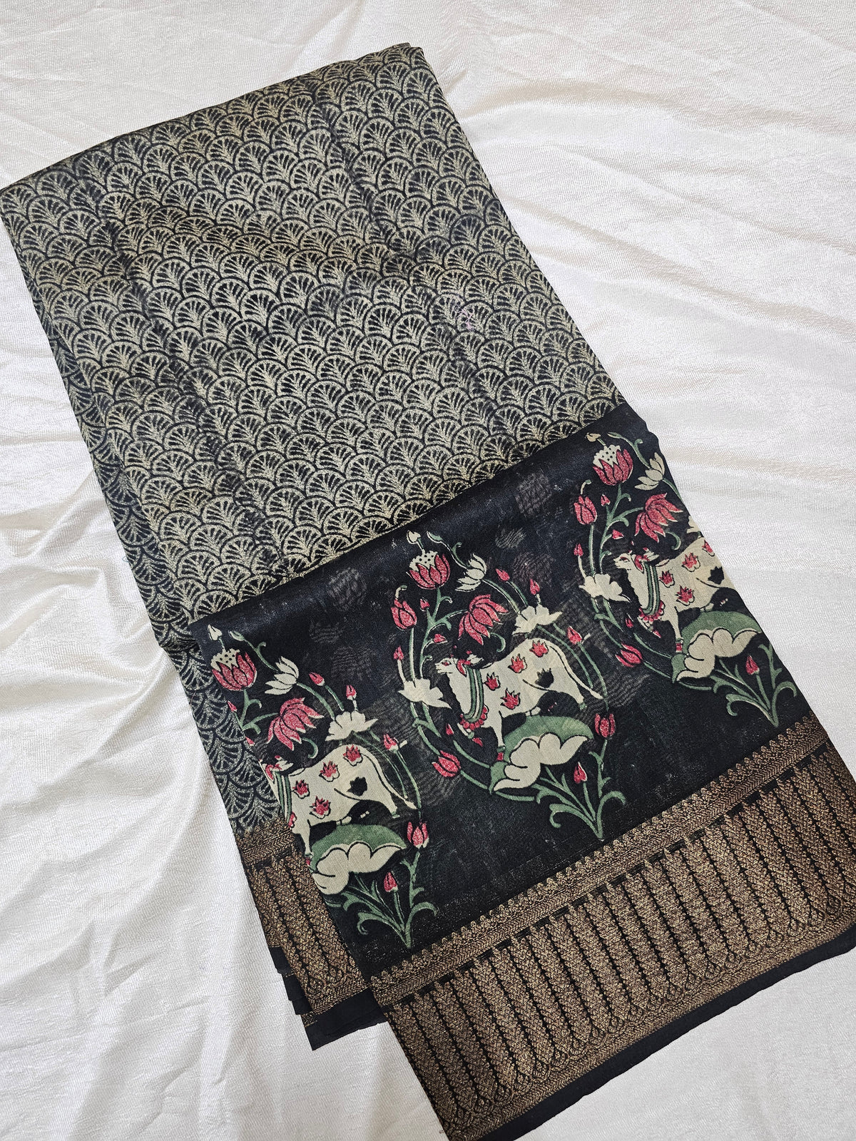 Pure Chanderi Butter Silk - Elephant Grey