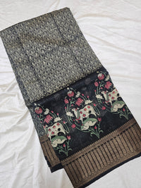 Pure Chanderi Butter Silk - Elephant Grey