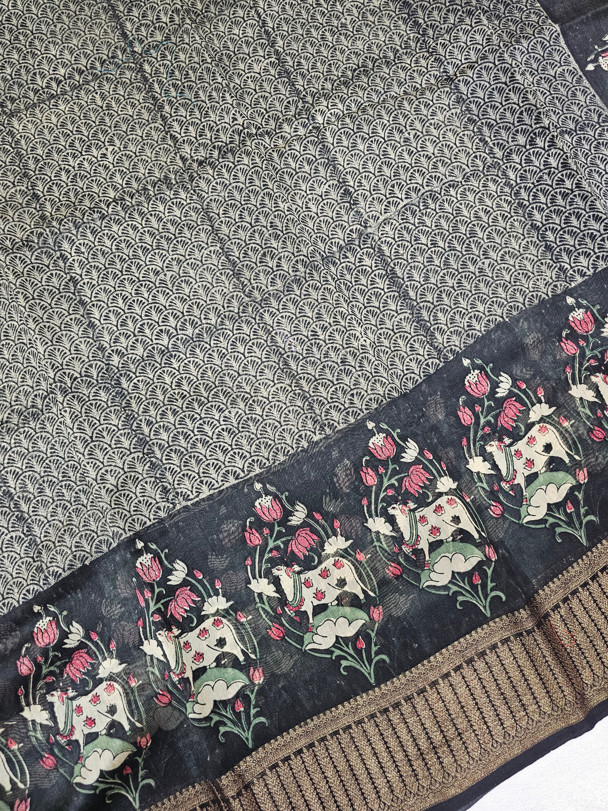 Pure Chanderi Butter Silk - Elephant Grey