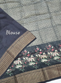 Pure Chanderi Butter Silk - Elephant Grey