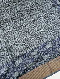 Pure Chanderi Butter Silk - Blue