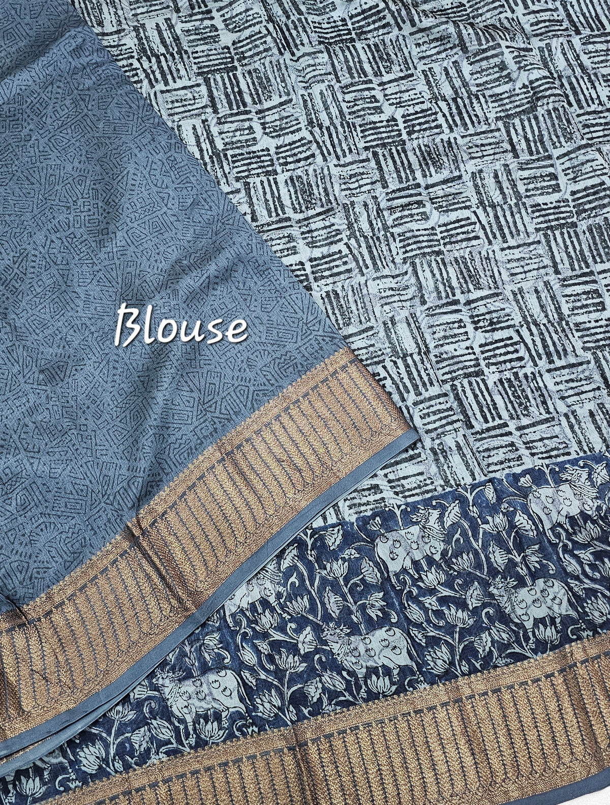 Pure Chanderi Butter Silk - Blue