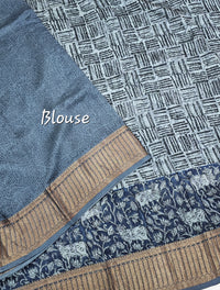 Pure Chanderi Butter Silk - Blue