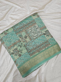Pure Chanderi Butter Silk - Sea Green