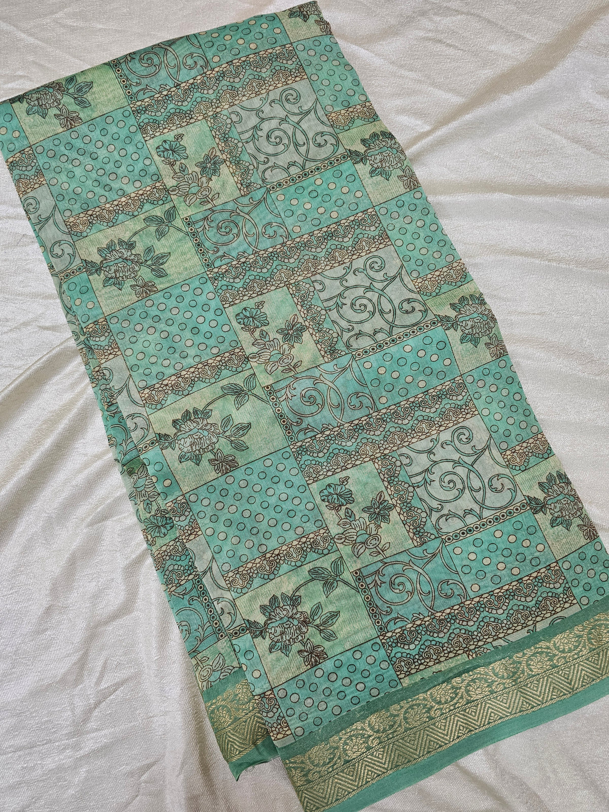 Pure Chanderi Butter Silk - Sea Green