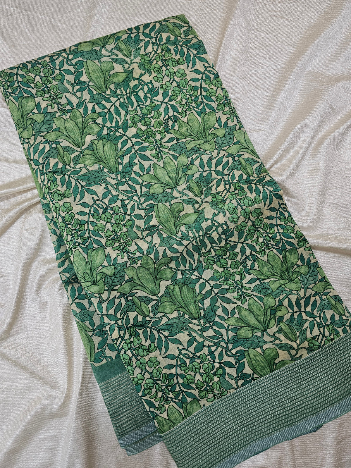 Pure Chanderi Butter Silk - Green