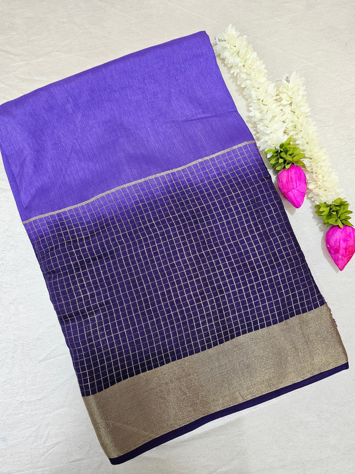 Semi Viscous Crepe Silk Saree - Violet