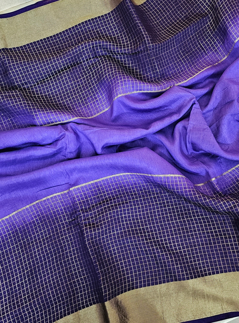 Semi Viscous Crepe Silk Saree - Violet