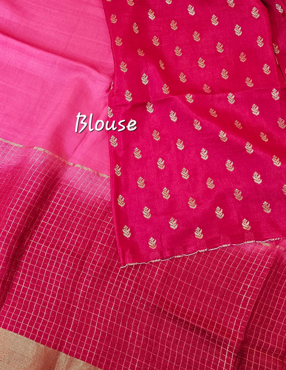 Semi Viscous Crepe Silk Saree - Dark Pink