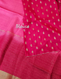 Semi Viscous Crepe Silk Saree - Dark Pink